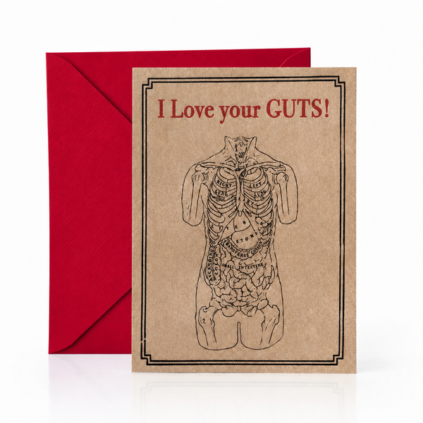 Wood Folding Card - Anatomy Guts