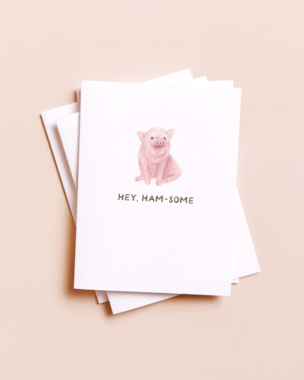 Hey Ham-some — Funny Animal Pun Love / Anniversary Card