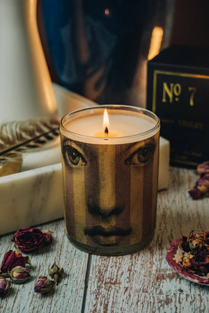 No 7 Violet Wood Wrapped Candle