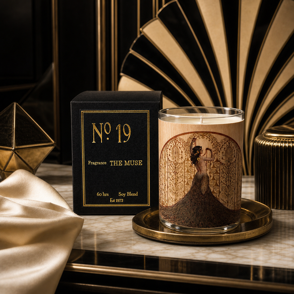 No 19 Muse Wood Wrapped Candle