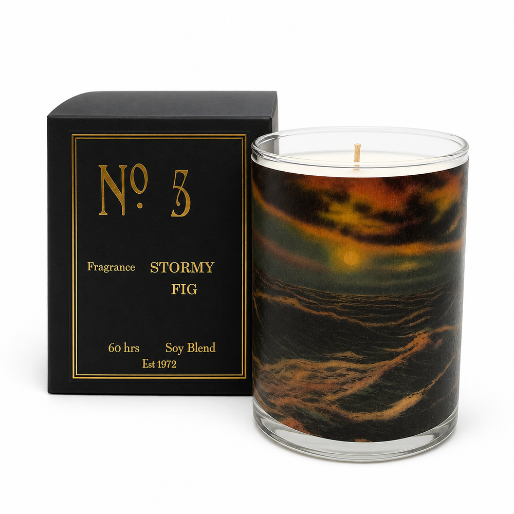 No 5 Stormy Fig Wood Wrapped Candle